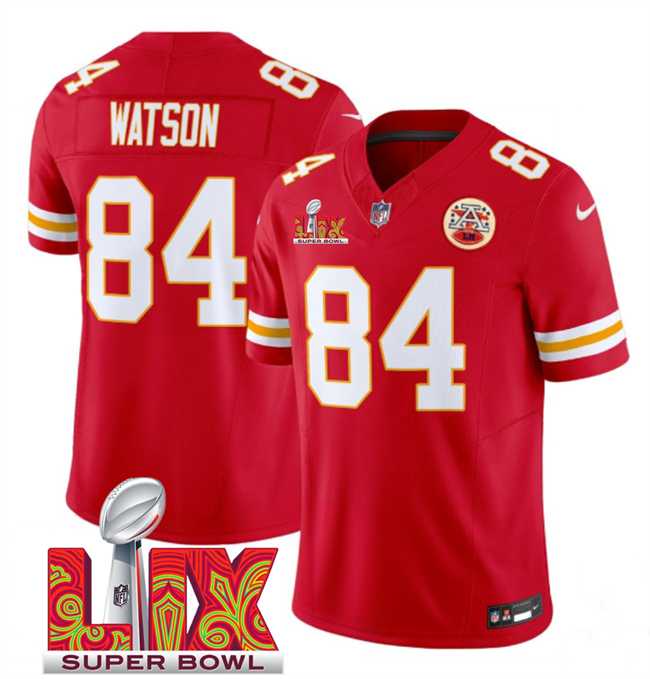 Men & Women & Youth Kansas City Chiefs #84 Justin Watson Red 2025 Super Bowl LIX Patch F.U.S.E. Vapor Limited Stitched Jersey